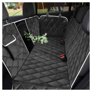 auldey dog car seat cover,waterproof with mesh window and storage pocket,durable scratchproof nonslip dog car hammock with universal size fits for cars/trucks/suv