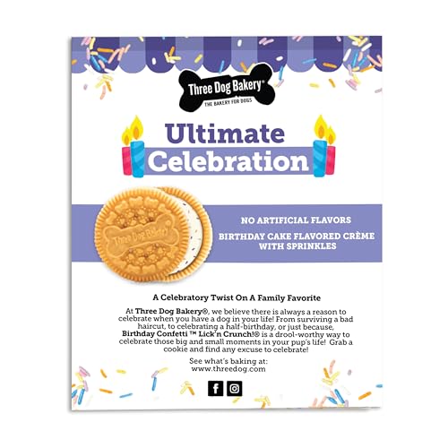 Three Dog Bakery Birthday Confetti Lick'n Crunch 13 Ounce (Pack of 1)