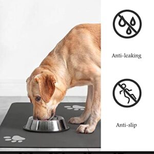 Pet Feeding Mat-Absorbent Dog Mat for Food and Water Bowl-No Stains Quick Dry Dog Water Dispenser Mat-Dog Accessories Pet Supplies-Dog Water Bowl for Messy Drinkers