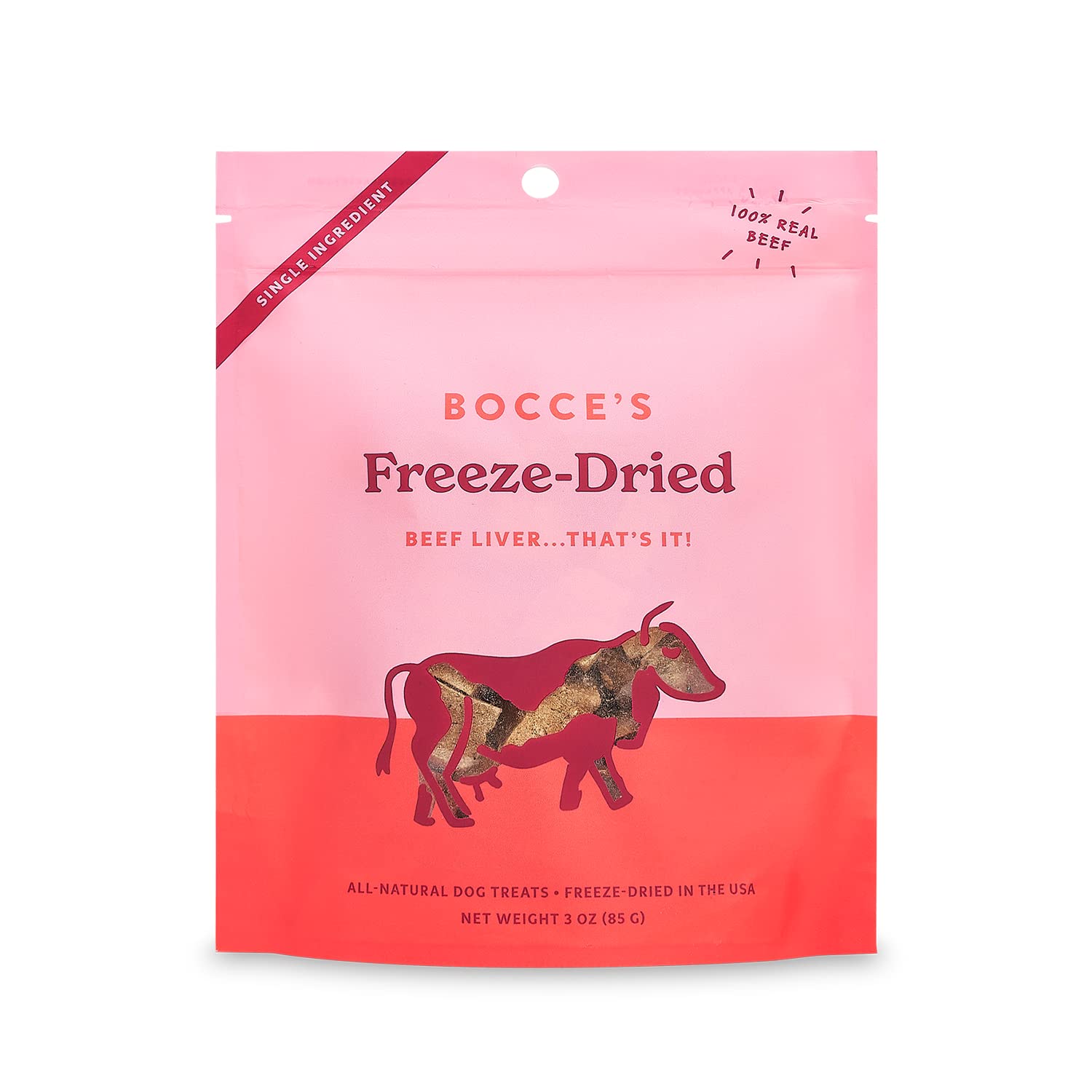 Bocce's Bakery Beef Liver Freeze-Dried Treats, 3 oz, All-Natural, Made in USA, Dog Treats