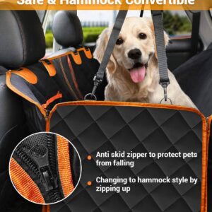 Victoper Dog Car Seat Cover, 600D Heavy Durable Dog Seat Cover for Back Seat, 100% Waterproof Scratch Proof Nonslip Dog Hammock for Car with Side Flap, Pet Back Seat Covers for Cars Sedan SUV Trucks