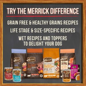 Merrick Grain Free Premium And Natural Canned Dog Food, Soft And Healthy Wet Recipe, Real Beef Lamb And Bison - (Pack of 12) 12.7 oz. Cans