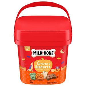 milk-bone limited edition halloween spooky biscuit dog treats, 24 ounce pail