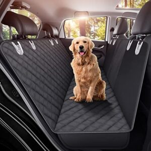 gxt dog back seat cover protector for cars suv and trucks with mesh window, scratchproof nonslip and waterproof material(black)