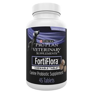 purina pro plan veterinary supplements fortiflora chewable dog probiotic supplement tablets - 45 ct. canister