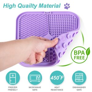 LUKITO Lick Mat for Dogs & Cats 2 Pack with Suction Cups, Dog Lick Mat for Anxiety Relief, Dog Toys to Keep Them Busy, Peanut Butter Licking Pad for Boredom Reducer, Perfect for Bathing Grooming