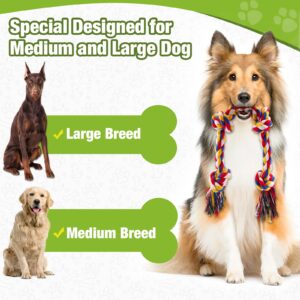 Large Dog Toys for Aggressive Chewers, 12 Pack Tough Dog Chew Toys for Large Dogs, Heavy Duty Tug of War Dog Toy, Indestructible Dog Rope Toy for Medium and Big Breed, 100% Cotton for Teeth Cleaning