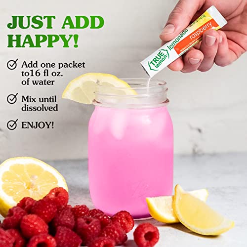 True Lemon Raspberry Lemonade Water Enhancer Drink Mix (30 Packets), Low Calorie Drink Mix Packets for Water,Powdered Drink Mixes & Flavorings,Individual Drink Packets,Water Flavor Packets with Stevia