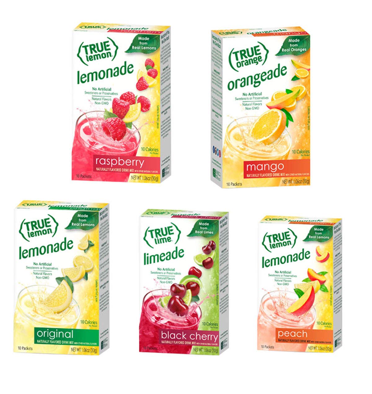 True Lemon Assorted Beverage & Lemonade Drink Mixes 10 Ct 1.06oz(Pack of 5)