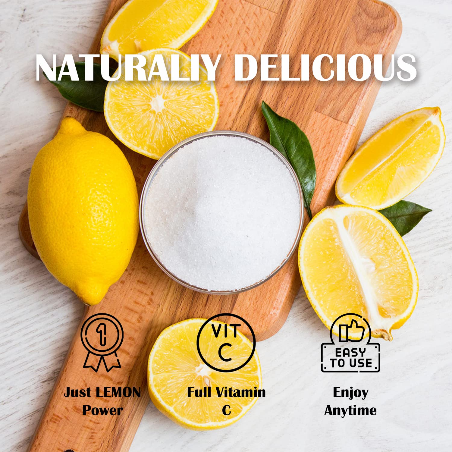 Grelim Lemon Powder 11.30 Oz, 100% Lemon Juice Freeze Dried Powder, Filler Free, Gluten-Free, Rich in Natural Vitamin C Fresh Squeezed Lemon Flavor Great for Beverages, Smoothies 320g