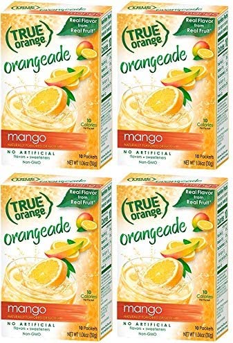 True Mango Orange Drink Mix, 10-count (Pack of 4) with 5 FREE Lemonade Sample Sticks