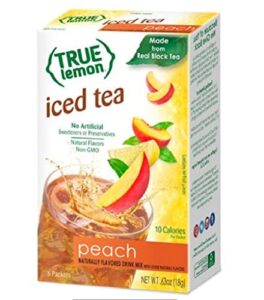 true citrus lemon iced tea, peach, 6 count (pack of 12)