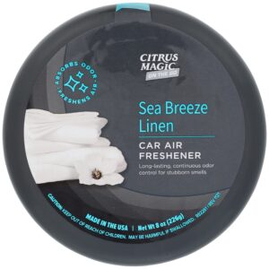 citrus magic on the go odor absorbing solid air freshener, sea breeze linen, 8-ounce, pack of 1