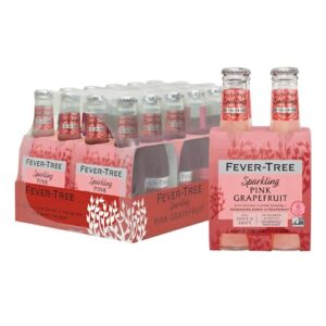 Fever Tree Sparkling Pink Grapefruit - Premium Mixer - Refreshing Beverage for Cocktails & Mocktails. Naturally Sourced Ingredients, No Artificial Sweeteners or Colors - 200 ML Bottles - Pack of 24