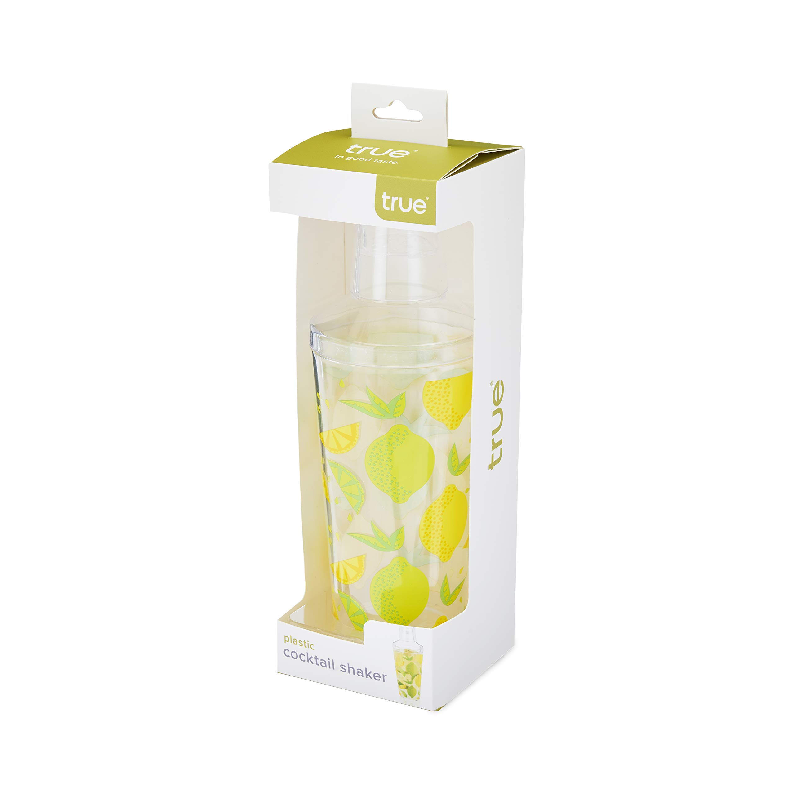 True 16oz Plastic Cocktail Mixing, Set of 1, Citrus Patterned Shaker