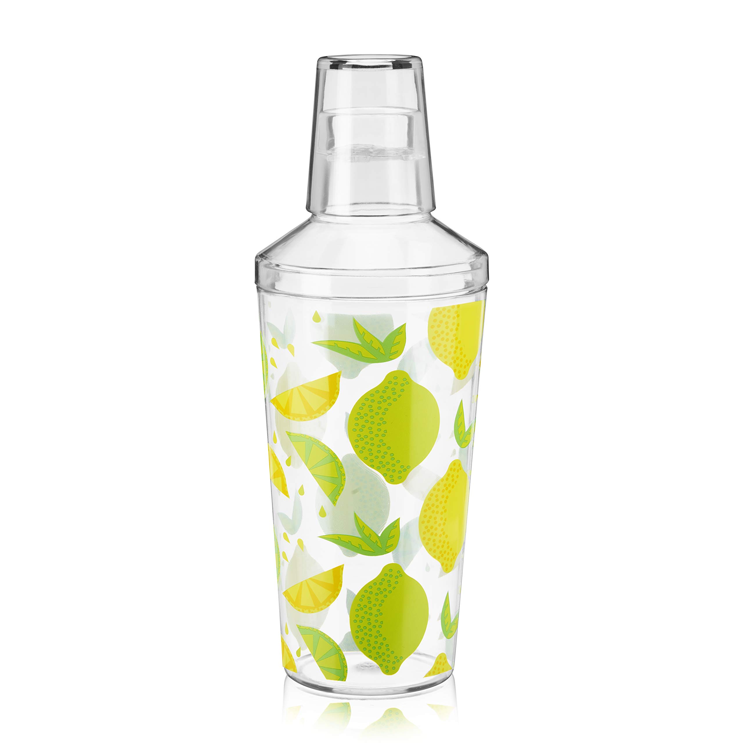 True 16oz Plastic Cocktail Mixing, Set of 1, Citrus Patterned Shaker