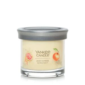 yankee candle juicy citrus & sea salt scented, signature 4.3oz small tumbler single wick candle, over 20 hours of burn time