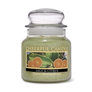 A Cheerful Giver - Sage & Citrus Scented Glass Jar Candle (16 oz) with Lid & True to Life Fragrance Made in USA