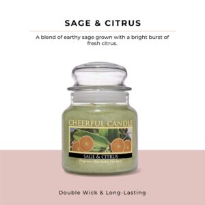 A Cheerful Giver - Sage & Citrus Scented Glass Jar Candle (16 oz) with Lid & True to Life Fragrance Made in USA