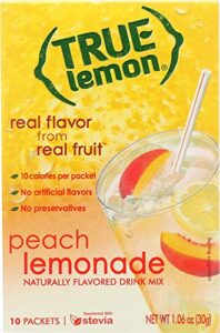 true lemon peach lemonade drink mix, 0.106 ounce - 10 per pack -- 12 packs per case.