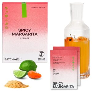 batchwell's spicy margarita mix pitcher: mocktails non-alcoholic drinks - drink mixers for cocktails, margarita mixer, alcoholic mocktail mixers, cocktail mixers, true lime, no artificial sweeteners