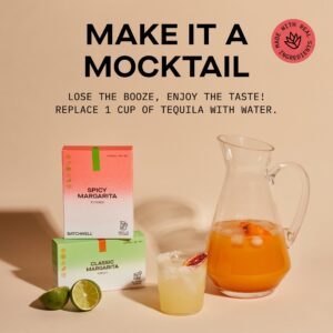 Batchwell's Spicy Margarita Mix Pitcher: Mocktails Non-Alcoholic Drinks - Drink Mixers For Cocktails, Margarita Mixer, Alcoholic Mocktail Mixers, Cocktail Mixers, True lime, No Artificial Sweeteners