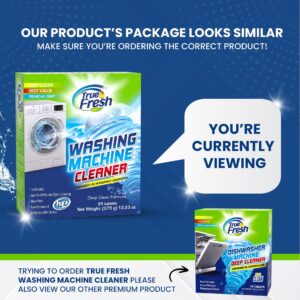 True Fresh Washing Machine Cleaner Tablets 25-Pack - Deep Cleaning Washer cleaner Tablets for Top loader, front Load & HE - Cleans Drum, Tub seal & other Parts Descaler & septic safe