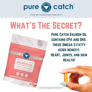 Trident Seafoods Pure Catch Wild Alaskan Fish Oil for Women + Vitamin D3 - Omega-3 Salmon Fish Oil Supplement - EPA and DHA - 60 Count Daily Citrus Soft Gel - Joint Support, Skin, and Heart Health