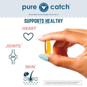 Trident Seafoods Pure Catch Wild Alaskan Fish Oil for Women + Vitamin D3 - Omega-3 Salmon Fish Oil Supplement - EPA and DHA - 60 Count Daily Citrus Soft Gel - Joint Support, Skin, and Heart Health