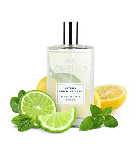 Cremo Citrus & Mint Leaf Cologne Spray, A Cool, Refreshing Scent with Notes of Fresh Mint, Citron, Cedar and Moss, 3.4 Fl Oz