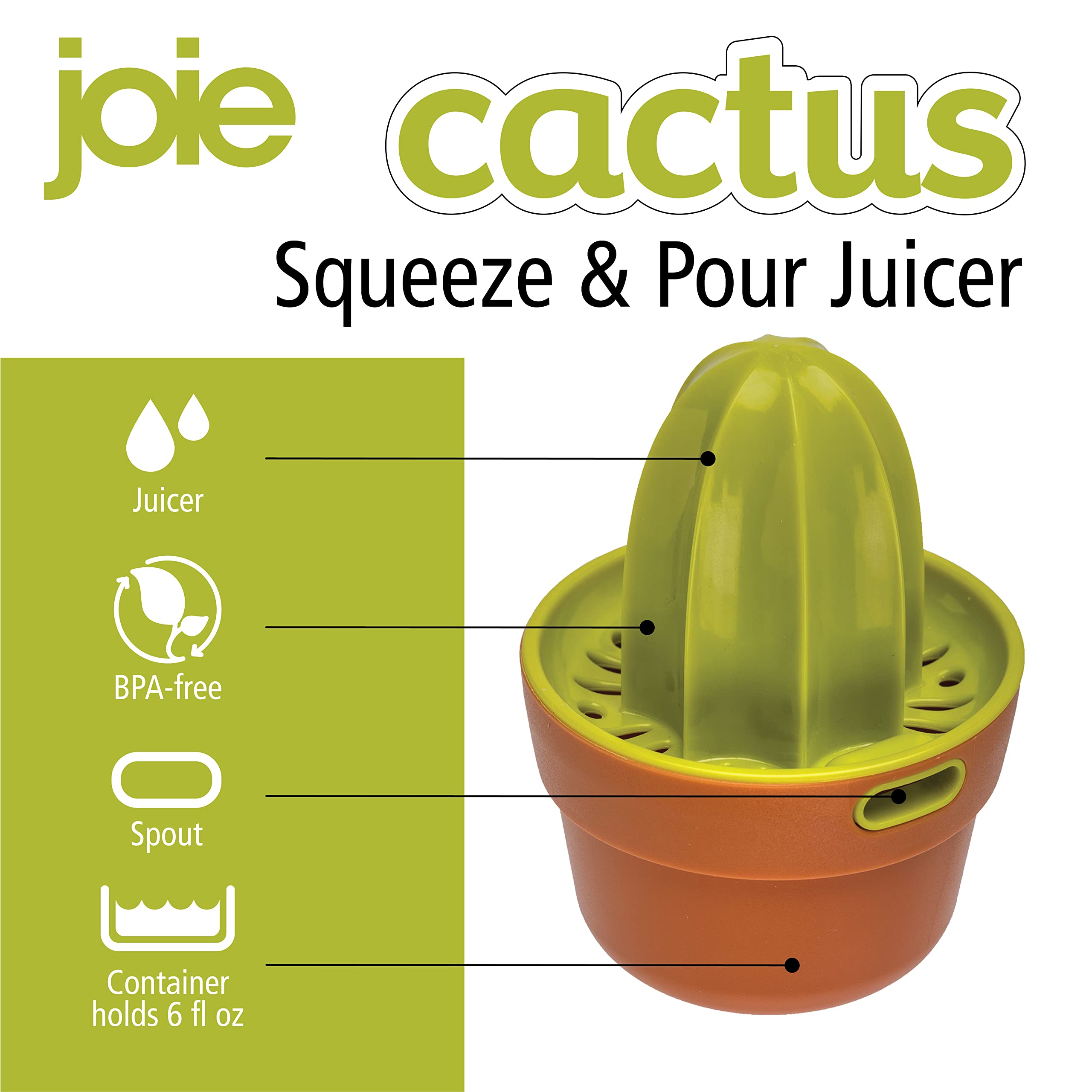 Joie Cactus-Themed Squeeze & Pour Manual Citrus Juicer