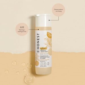 The Honest Company 2-in-1 Cleansing Shampoo + Body Wash | Gentle for Baby | Naturally Derived, Tear-free, Hypoallergenic | Citrus Vanilla Refresh, 18 fl oz