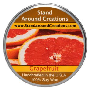 premium 100% soy tureen candle - 3 oz.- grapefruit: a true-to-life blend of ripe, tangy grapefruit ; an exotic fruit that is citrusy.