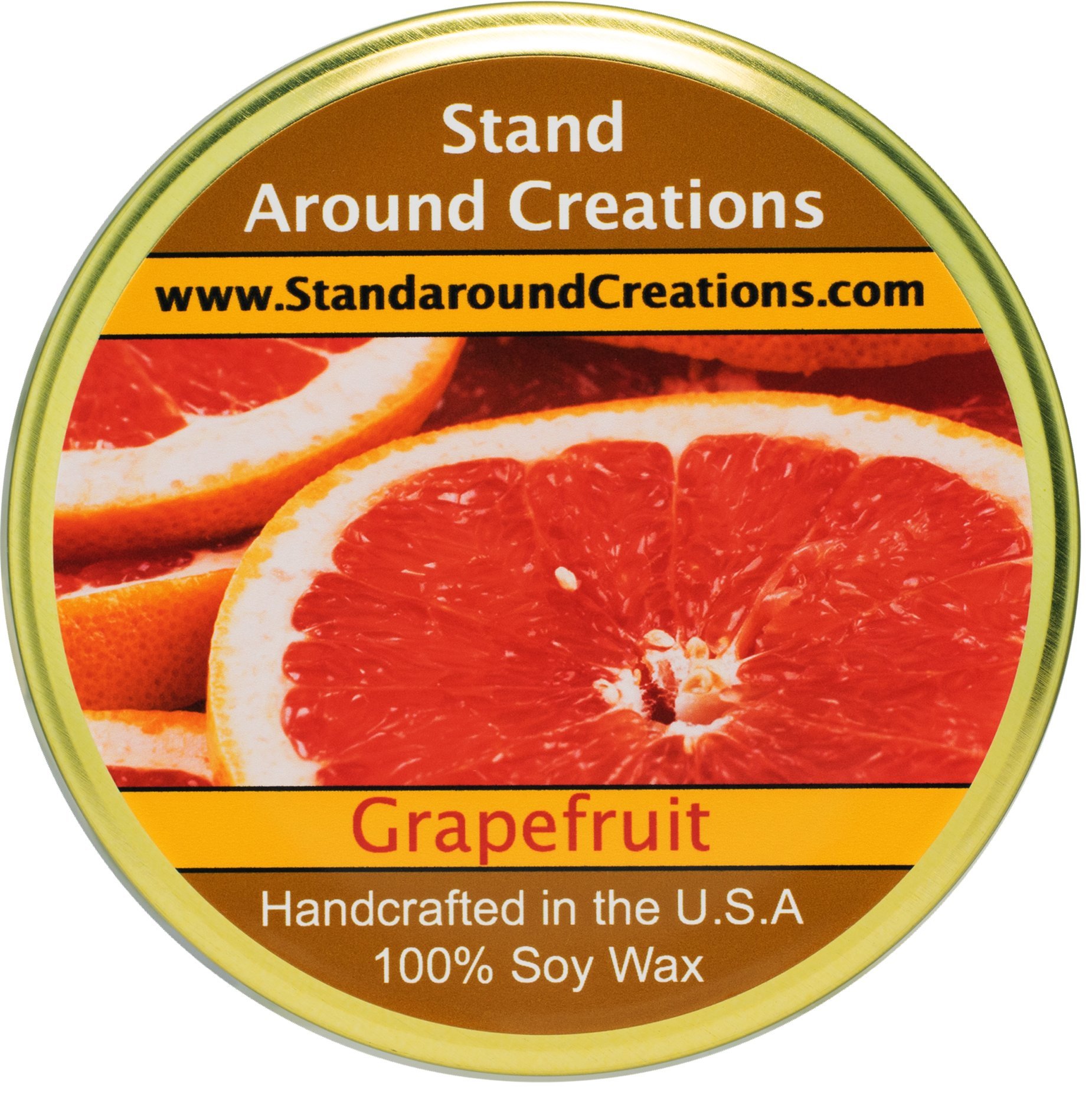 Premium 100% Soy Tureen Candle - 11 oz.- Grapefruit: A True-to-Life Blend of ripe, Tangy Grapefruit ; an Exotic Fruit That is citrusy.