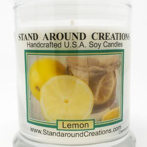 Premium 100% All Natural Soy Candle - 12 oz. Status Jar - Lemon - True to The Name. Made w/Natural Lemon Oil.