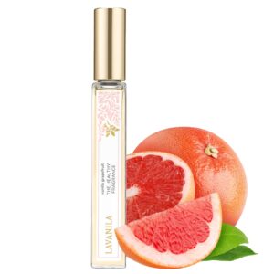 Lavanila Vanilla Grapefruit Perfume for Women, 0.34 oz Roller - Citrus, Warm Cedarwood & Soft Vanilla, The Healthy Fragrance, Clean and Natural