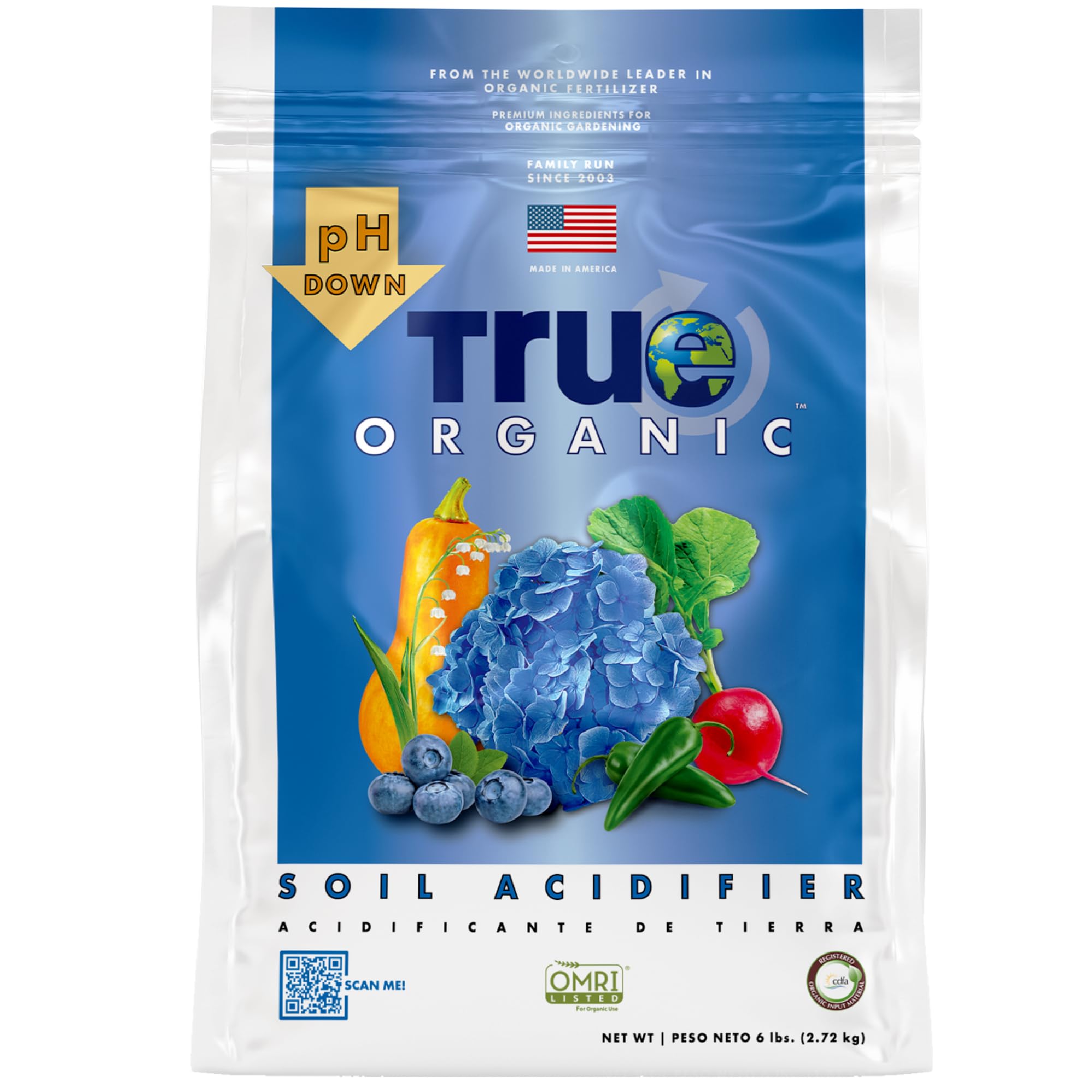 True Organic Soil Acidifier, pH Down 6 lbs - CDFA, OMRI Listed for Organic Gardening