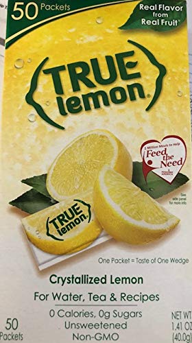 TRUE Lemon Crystallized Lemon Real Flavor Real Fruit (1-Box= 50 Packets)