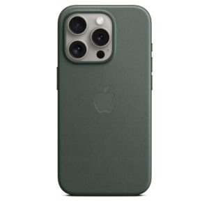 apple iphone 15 pro finewoven case with magsafe - evergreen