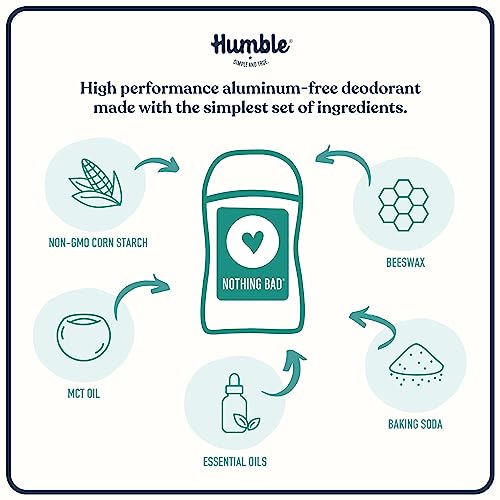 HUMBLE BRANDS Aluminum-Free Deodorant Stick, Subtle & Citrus, Bergamot Ginger, Mountain Lavender, Moroccan Rose, Pack of 3