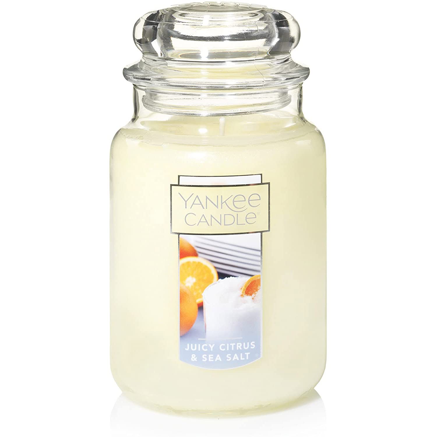 Yankee Candle Juicy Citrus & Sea Salt Scented, Classic 22oz Large Jar Single Wick Candle, Over 110 Hours of Burn Time