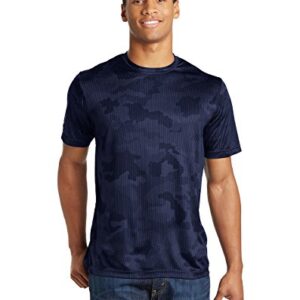 SPORT-TEK Men's CamoHex Tee Shirt, True Navy, 2X-Large