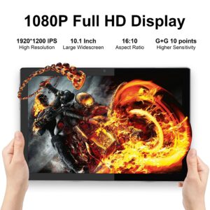 BYYBUO Android Tablet 10.1 Inch, Android 12 Tablet with Case, 1920x1200 IPS FHD Display, 2.0 GHz Octa-Core Processor, 4GB RAM 64GB ROM 7000mAh Battery,Dual Camera,WiFi,Bluetooth,GPS