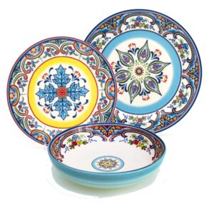 Floral Multicolor 12 Piece Stoneware Dinnerware Set Service For 4 Multi Color Modern Contemporary Round Dishwasher Safe Microwave