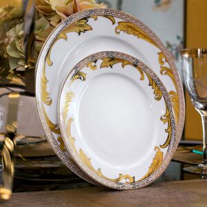 16 Piece Dinnerware Sets, Round Dinner Plate, Scratch Resistant, Microwave, Oven, Dishwasher Safe