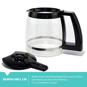 12-Cup Replacement Glass Coffee Carafe for Cuisinart Coffee Maker Models DCC-1200, DCC-1100BK, DCC-2650, CHW-12, CHW-12P1, DGB-550BK, DGB-550BK1, DGB-625BC, DGB-700BC, and SS-12 | Part# DCC-1200PRC