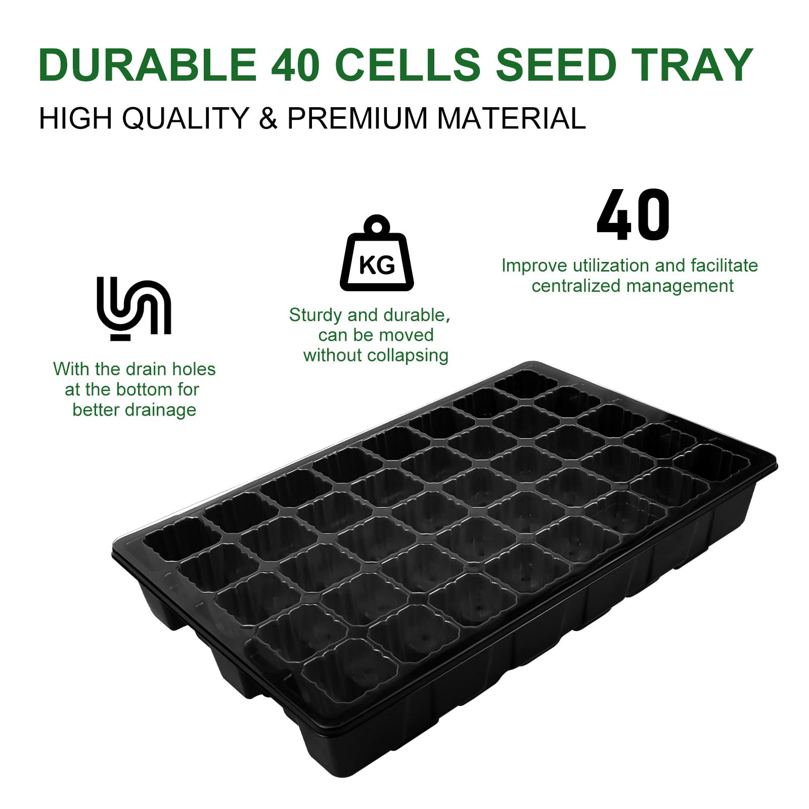 Maylaviu Seed Starter Tray, 4 Pack Seed Starter Kit with Adjustable Humidity Dome,Mini Greenhouse Kit Indoor for Cloning, Propagation, Sprouting and Germination (160 Cell)