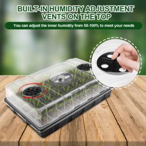 Maylaviu Seed Starter Tray, 4 Pack Seed Starter Kit with Adjustable Humidity Dome,Mini Greenhouse Kit Indoor for Cloning, Propagation, Sprouting and Germination (160 Cell)