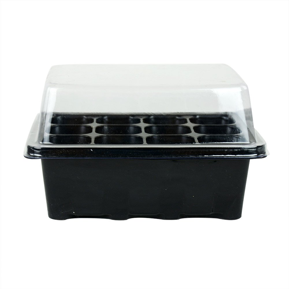 Gardeningwill 3 Sets of Plant Seedling Starting 12 Cells per Trays Starter Kit Box with Dome