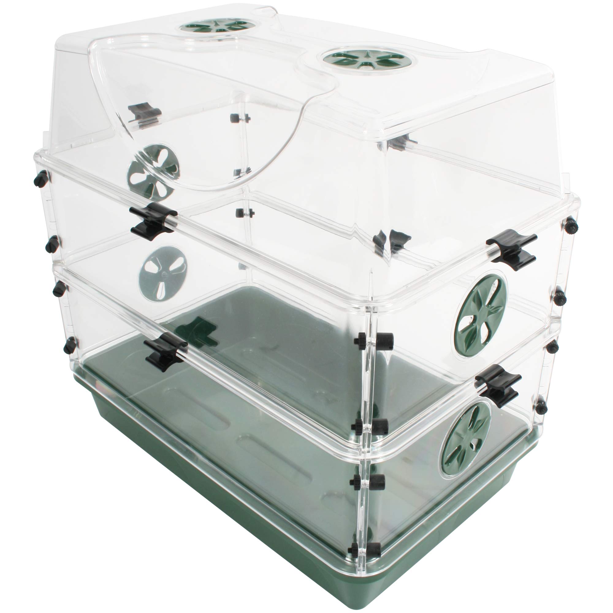 EarlyGrow Seed and Herb Domed Propagator with 2 Vented Side Height Extensions and Security Clip Set